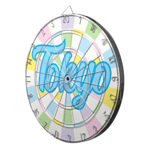 Tōkyō Blauer bearbeitbarer Text in Weiß- und Paste Dartscheibe (Vorderseite rechts)