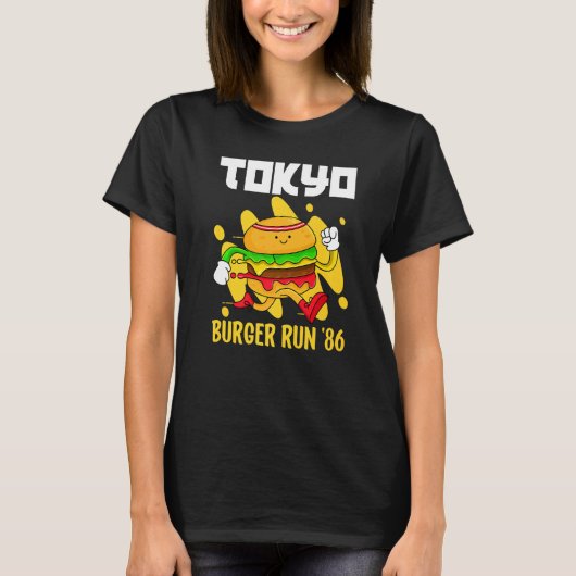 Tokyo Burger läuft seit '86 Workmanship Japanisch T-Shirt (Vorderseite)