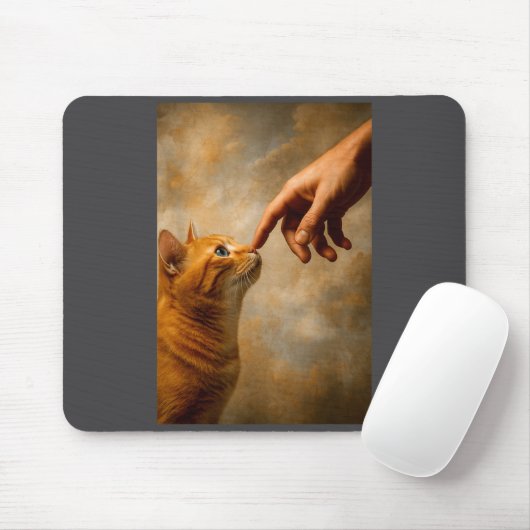 Tokyo Cat In Straw Hat With Tea Cup Skytree City V Mousepad (Mit Mouse)