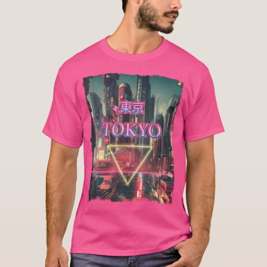 Tokyo City Vaporwave Cyberpunks Japanisch Futurist T-Shirt (Vorderseite)