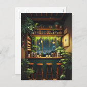 Tokyo Coffee House Feiertagspostkarte (Vorne/Hinten)