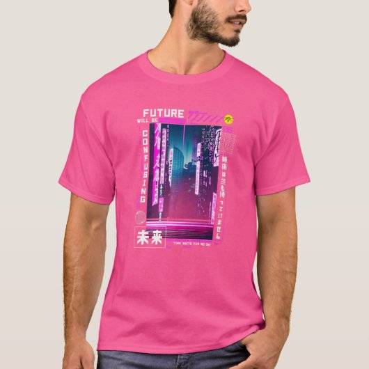Tokyo Cyberpunk-Vaporwelle in japanischen Retrovib T-Shirt (Vorderseite)