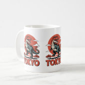 Tokyo Dinosaur - Retro T-Rex Japan Kaffeetasse (Vorderseite Links)