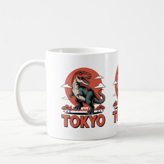 Tokyo Dinosaur - Retro T-Rex Japan Kaffeetasse (Links)