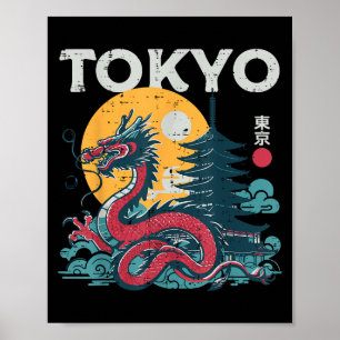 Tokyo Dragon Vintage japanische Mythomen Poster