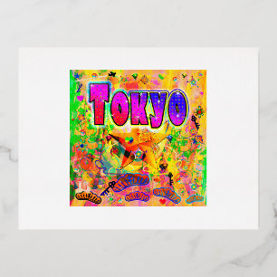 Tokyo Epoch Hour Postcard Folien Feiertagspostkarte