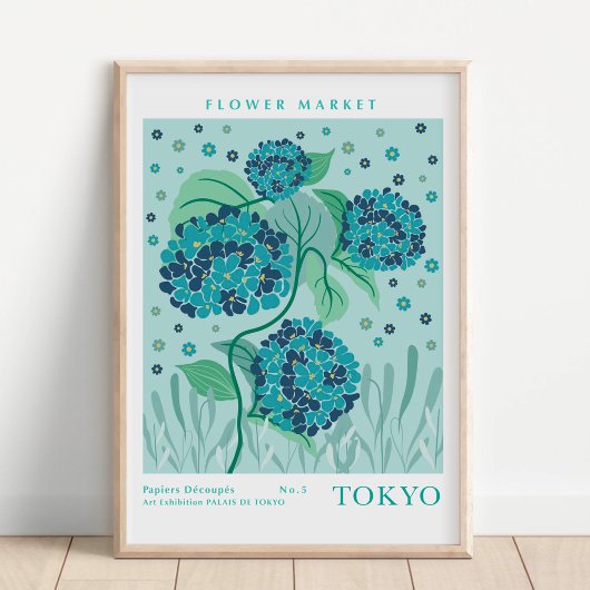 Tokyo Flower Market Hydrangea Poster