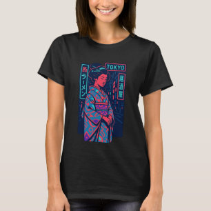 Tokyo Glow Geisha in Neonstraßen T-Shirt