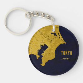 Tokyo Golden Map Akryllischer Schlüsselanhänger