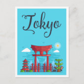 Tokyo Japan Art Travel Illustration Postkarte (Vorderseite)