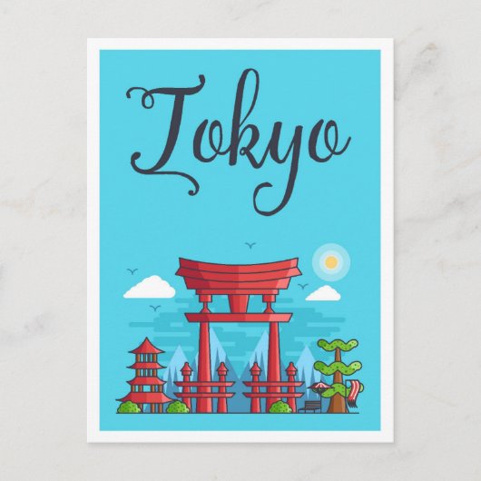 Tokyo Japan Art Travel Illustration Postkarte (Vorderseite)