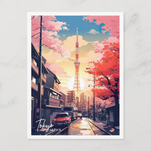 Tokyo Japan Art Travel Place Illustration Postkarte (Vorderseite)