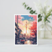 Tokyo Japan Art Travel Place Illustration Postkarte (Stehend Vorderseite)