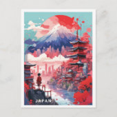Tokyo Japan Art Vintage Travel Illustration Postkarte (Vorderseite)