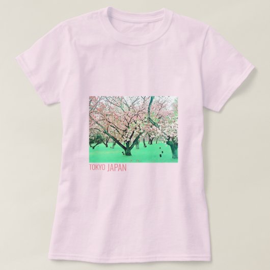 Tokyo Japan Cherry Blossom Frühjahrsreise T-Shirt (Design vorne)