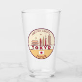Tokyo Japan City Skyline Emblem Glas (Vorderseite)