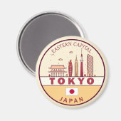 Tokyo Japan City Skyline Emblem Magnet (Vorderseite/Rückseite)
