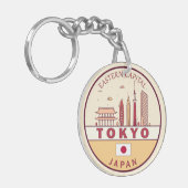 Tokyo Japan City Skyline Emblem Schlüsselanhänger (Vorderseite links)