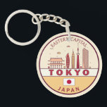 Tokyo Japan City Skyline Emblem Schlüsselanhänger<br><div class="desc">Tokyo minimalistisches,  farbenfrohes Kunstdesign mit Denkmälern und Sehenswürdigkeiten der Stadt in Japan.</div>