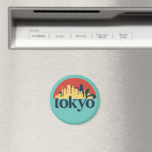 Tokyo Japan City Skyline Retro City Art Magnet (In Situ (Geschirrspüler))