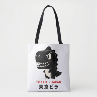 TOKYO JAPAN GODZILLA TOTE BAGS TASCHE