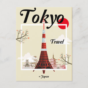 Tokyo Japan Japanisch Vintage Travel asia Postkarte