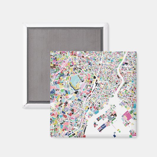 Tokyo Japan Map Magnet (Vorderseite/Rückseite)