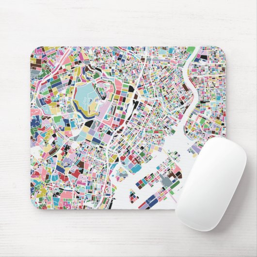 Tokyo Japan Map Mousepad (Mit Mouse)