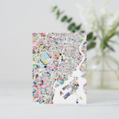 Tokyo Japan Map Postkarte (Stehend Vorderseite)