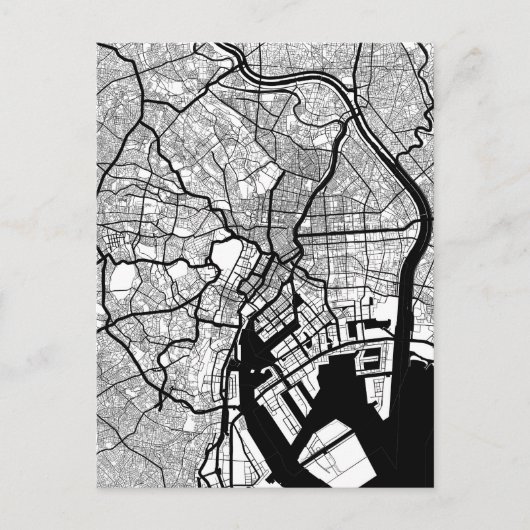 Tokyo Japan Map Postkarte (Vorderseite)
