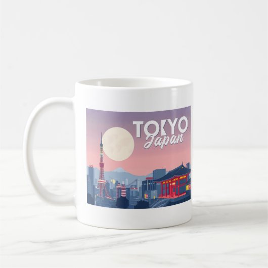 Tokyo Japan Pastelltravel Design Kaffeetasse (Links)