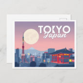 Tokyo Japan Pastelltravel Design Postkarte (Vorne/Hinten)
