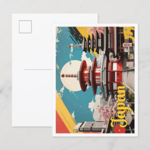 Tokyo Japan Pop Kunstreise Illustration Postkarte