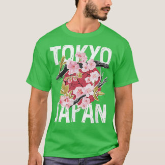Tokyo Japan Sakura Kirschblossom auf Japan Red Sun T-Shirt