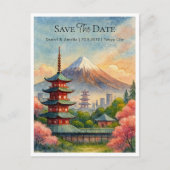 Tokyo Japan Save the Date Wedding Card Custom Postkarte (Vorderseite)