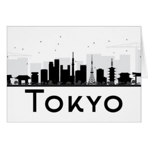 Tokyo, Japan schwarze u. weiße Stadt-Skyline