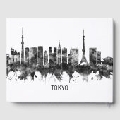 Tokyo Japan Skyline BW Gästebuch (Rückseite)
