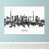Tokyo Japan Skyline BW Leinwanddruck (Insitu (Holzboden))