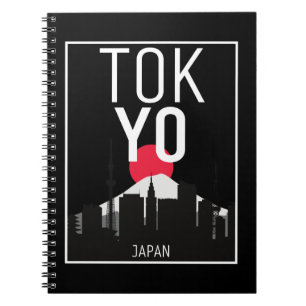 Tokyo Japan Skyline Mount Fuji Notizblock