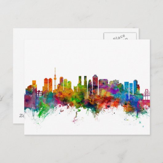 Tokyo Japan Skyline Postkarte (Vorne/Hinten)