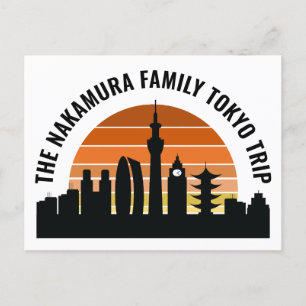 Tokyo Japan Sunset Custom Vacation Postkarte