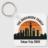 Tokyo Japan Sunset Custom Vacation Souvenir Schlüsselanhänger (Vorderseite)