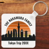 Tokyo Japan Sunset Custom Vacation Souvenir Schlüsselanhänger (Rückseite)