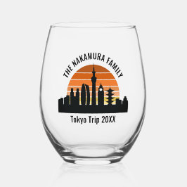 Tokyo Japan Sunset Custom Vacation Souvenir Weinglas Ohne Stiel