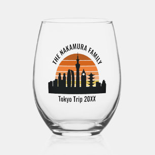 Tokyo Japan Sunset Custom Vacation Souvenir Weinglas Ohne Stiel