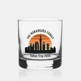 Tokyo Japan Sunset Custom Vacation Souvenir Whiskyglas