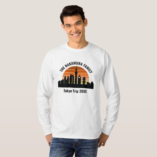 Tokyo Japan Sunset Customized Long Sleeve T-Shirt (Vorne ganz)