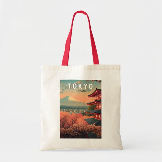 Tokyo Japan Travel Art Vintage Tragetasche (Vorne)