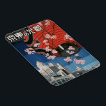 Tokyo Japan Travel Foto Magnet Vintagen 30er Jahre<br><div class="desc">Es ist eine Reproduktion des Vintagen japanischen Reiseplakats der 30er Jahre. Sie lautet "Come to Tokyo" und weist eine Laterne aus Papier mit Kirschblüten vor der modernen und traditionellen Architektur mit der markenverstärkten Eisenbahn der Stadt auf. Machen Sie Ihre Reise-Erinnerungen mit diesem wunderschönen Foto-Magneten immerwährend.</div>