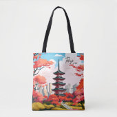 Tokyo Japan Vintag Art Travel Illustration Tasche (Vorderseite)